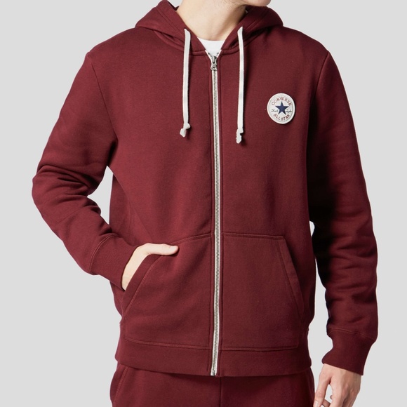 burgundy converse hoodie